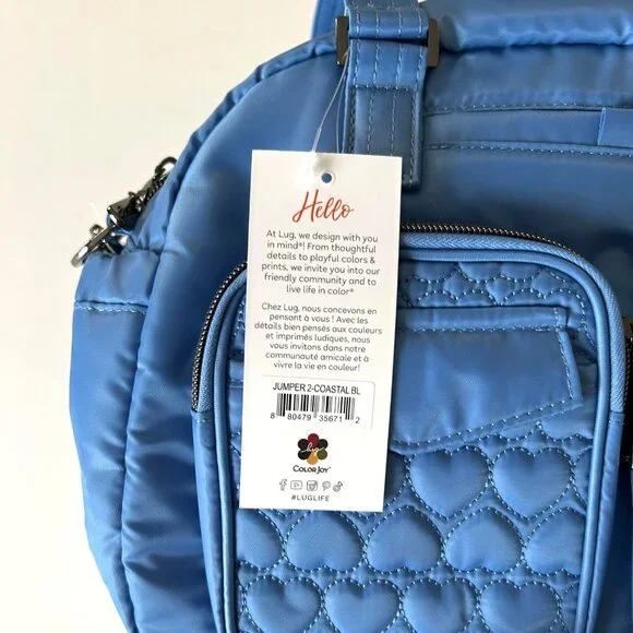 Lug Jumper 2 Carry-All Tote Coastal Blue Quilted Hearts